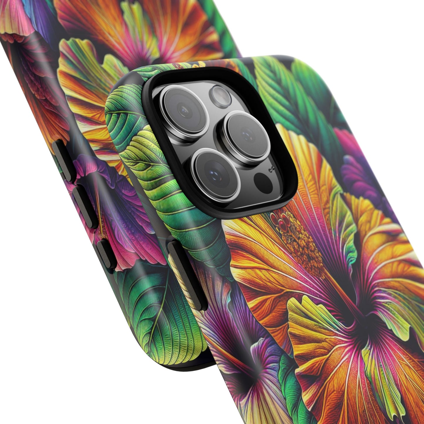 Custom ProtectiveColorful Hibiscus RadianceIphone Case Compatible With Iphone 16 15 14 - Phone Cover