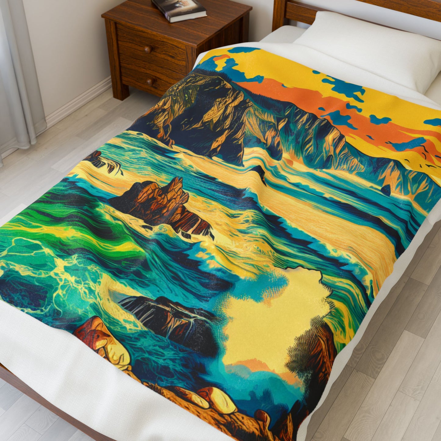 Ocean Cliffs Radiance - Plush Blanket