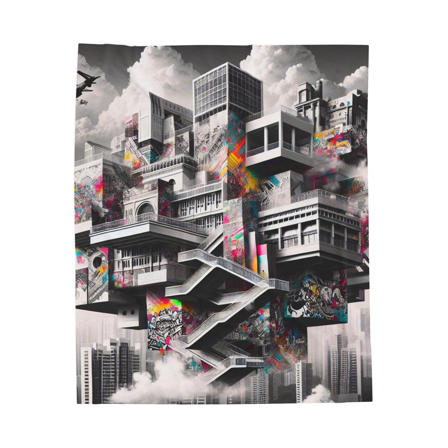 Floating Concrete Puzzle - Plush Blanket