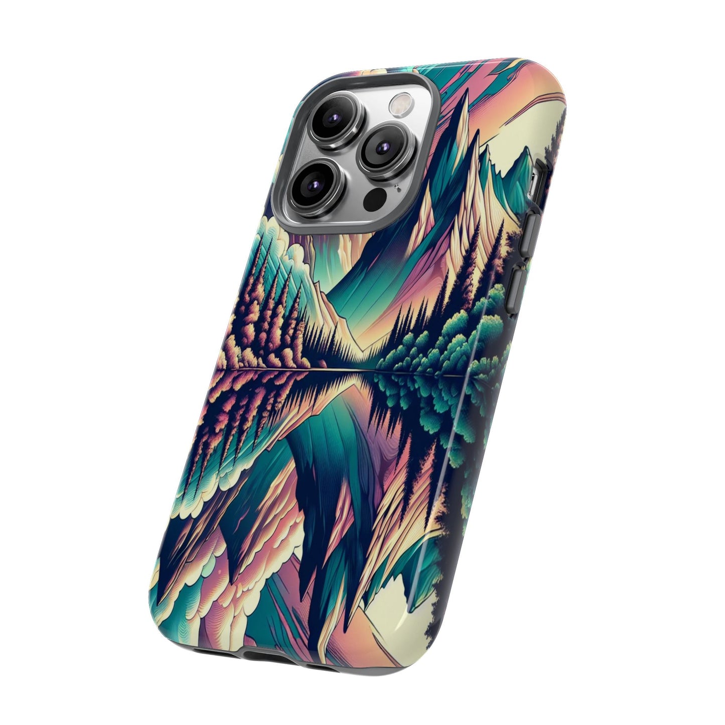 Tranquil Peaks and Reflected Skies - Phone Case
