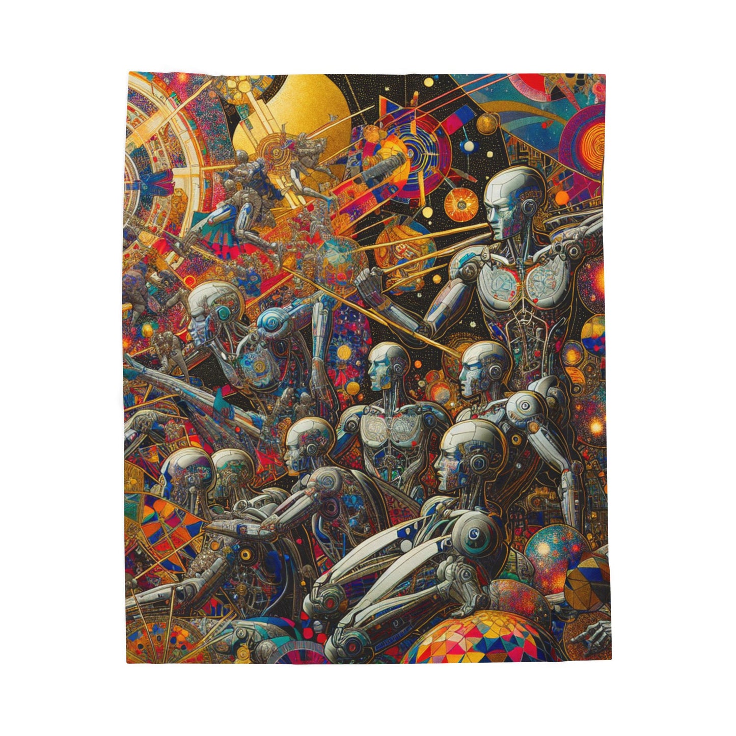 Robotic Odyssey Unfolding - Plush Blanket