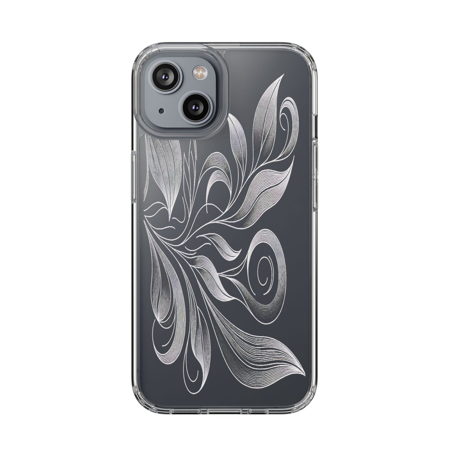 Transparent Nature's Embrace in Linework Iphone Case Compatible With Iphone 16 15 14 - Clear Phone Cover