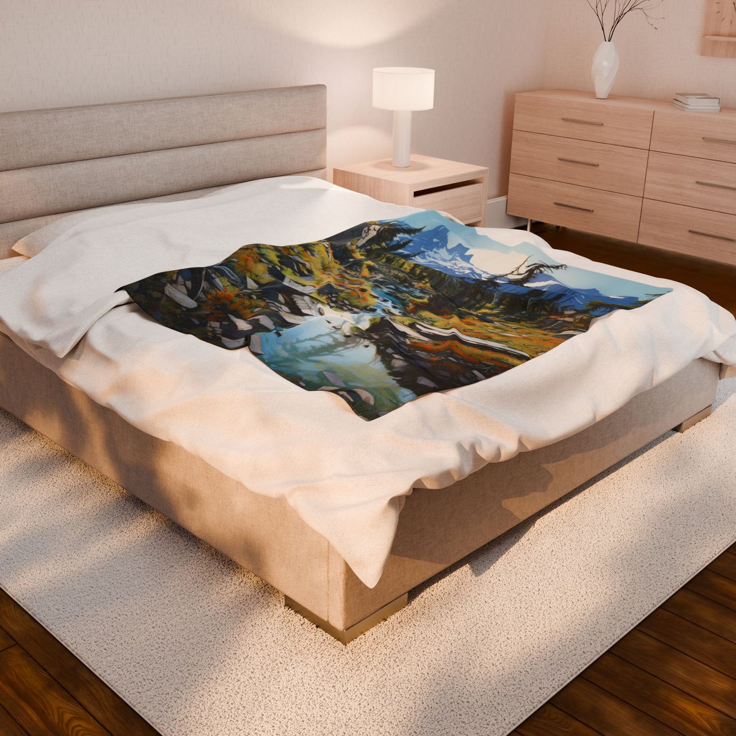 Alpine Solitude at Dawn- Plush Blanket