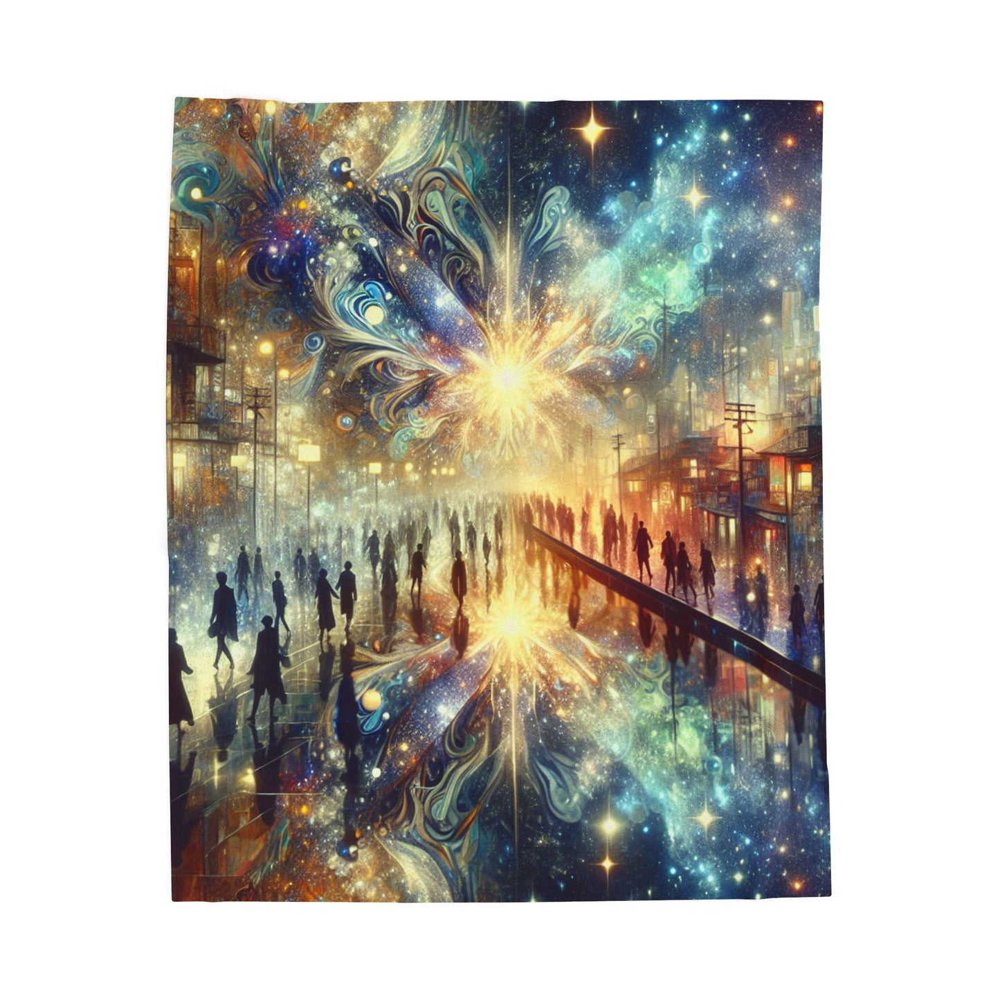 Stellar Convergence in the City- Plush Blanket