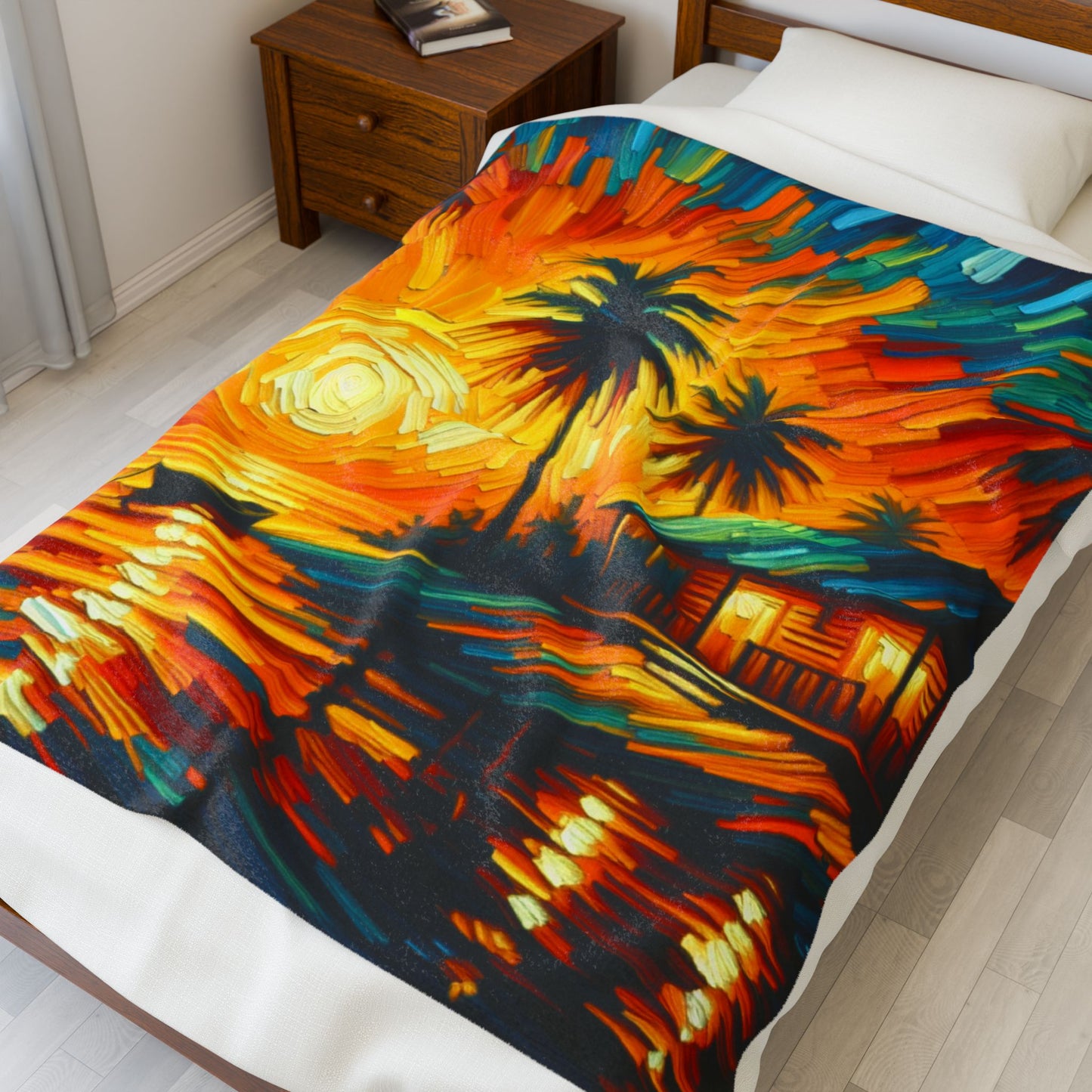 Island Haven at Dusk - Plush Blanket