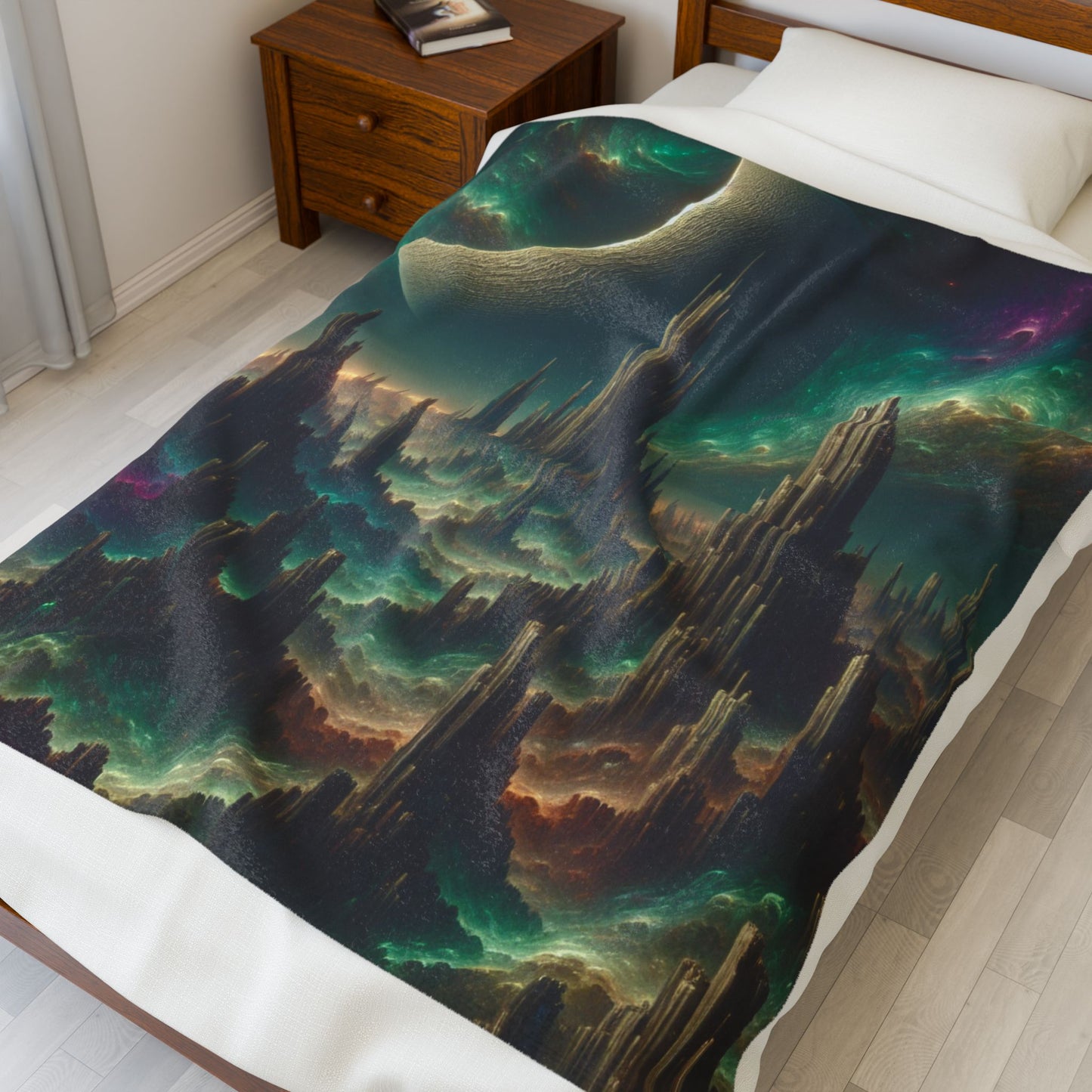 Celestial Peaks Fantasy - Plush Blanket