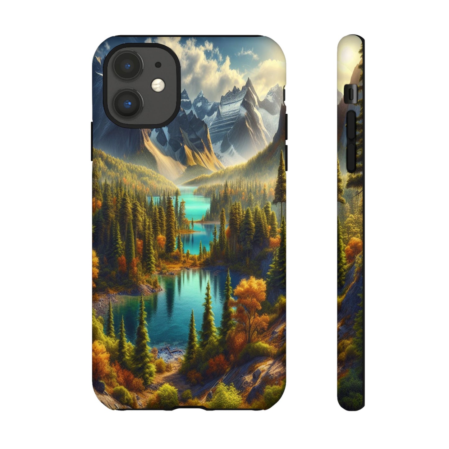 Radiant Peaks and Tranquil Waters - Phone Case