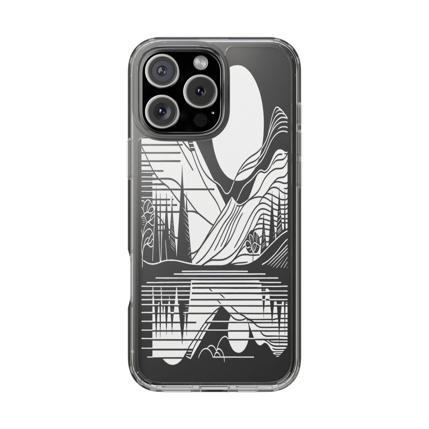 Transparent Lines and Landscape Iphone Case Compatible With Iphone 16 15 14 - Clear Phone Cover