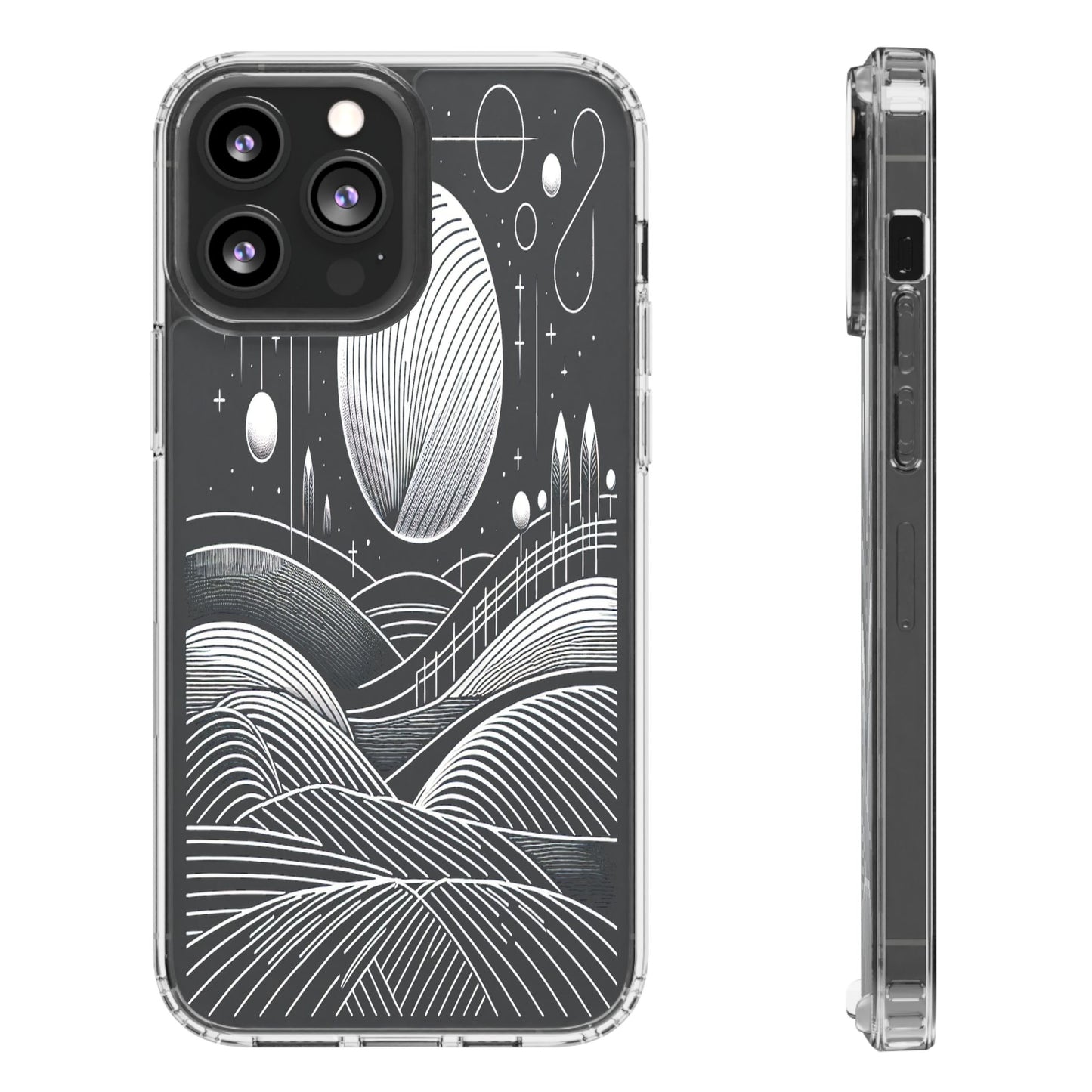 Transparent Lunar Landscapes Iphone Case Compatible With Iphone 16 15 14 - Clear Phone Cover