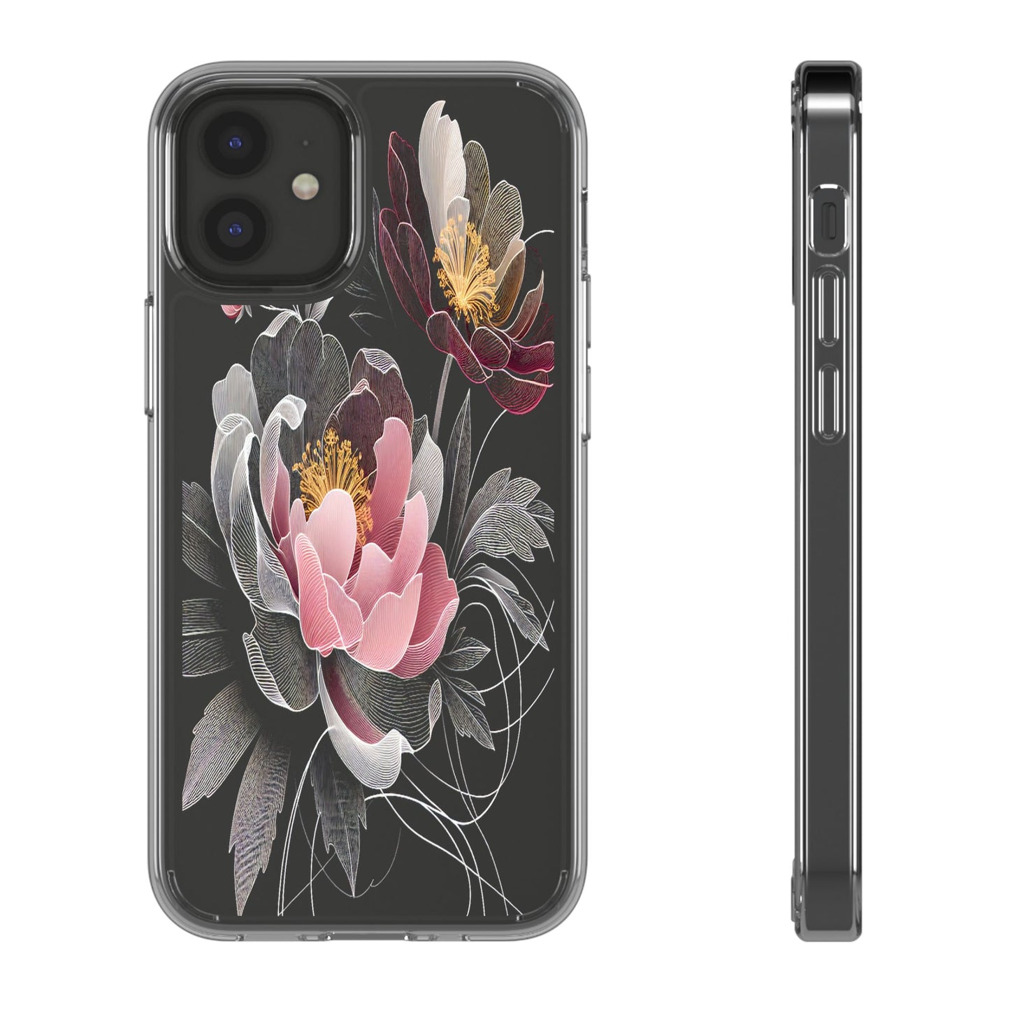 Transparent Petals in Motion Iphone Case Compatible With Iphone 16 15 14 - Clear Phone Cover