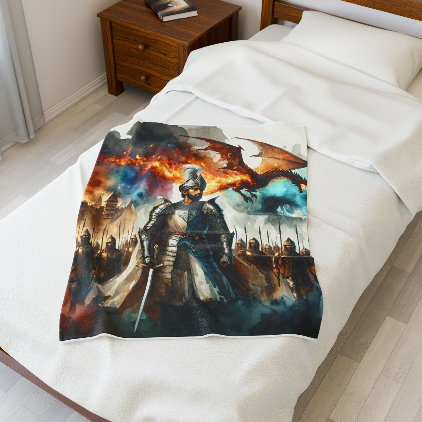 Heroic Tribute in the Kingdom of Flame and Steel - Plush Blanket