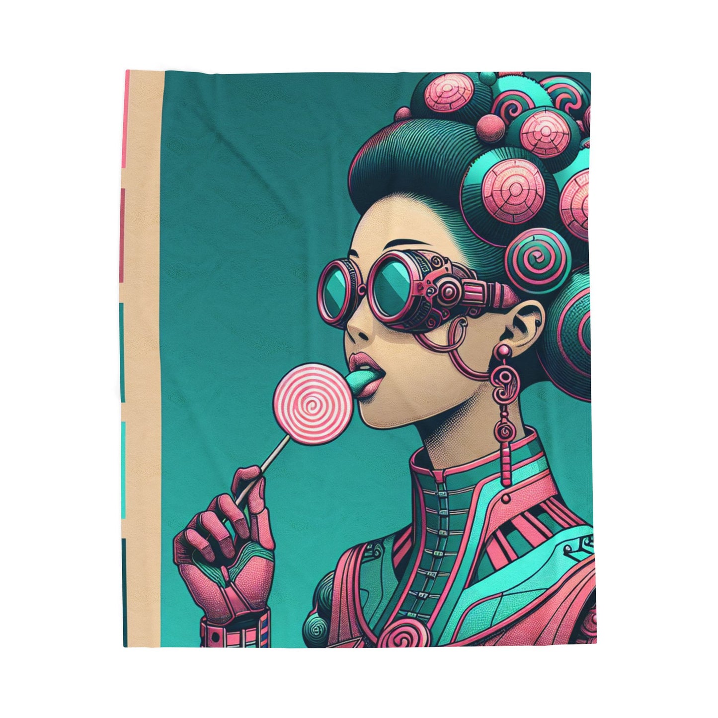 Robot Candy Delight - Plush Blanket