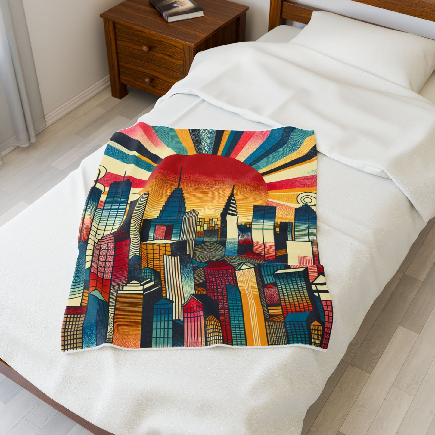 Radiant Metropolis Vista - Plush Blanket