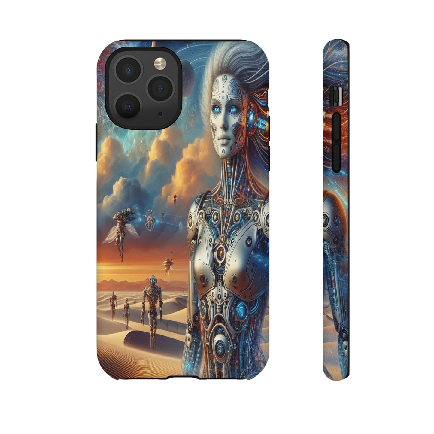 Protective Futuristic Wanderers in the Dunes Iphone Case Compatible With Iphone 16 15 14 - Phone Cover