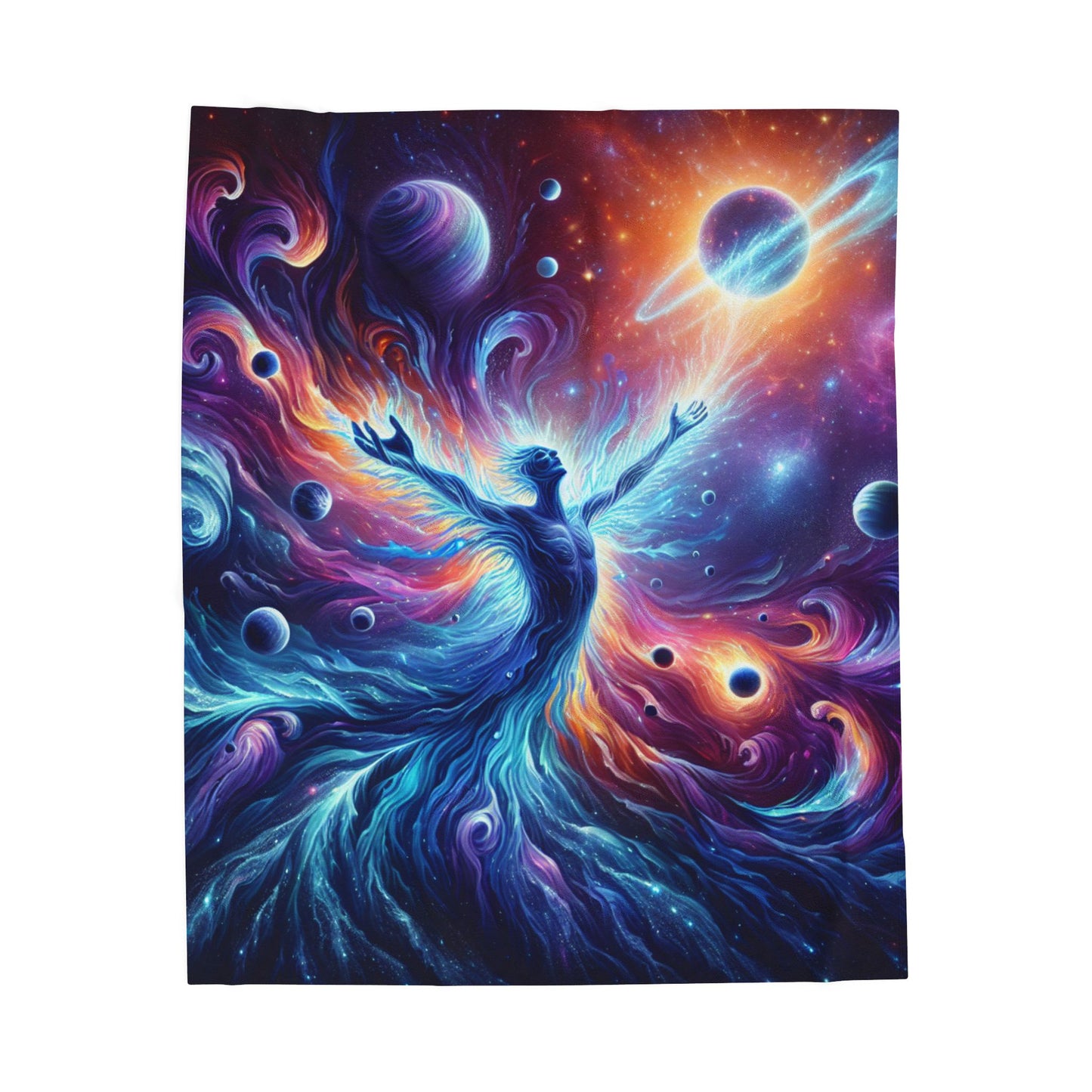 Majestic Cosmos Unleashed - Plush Blanket