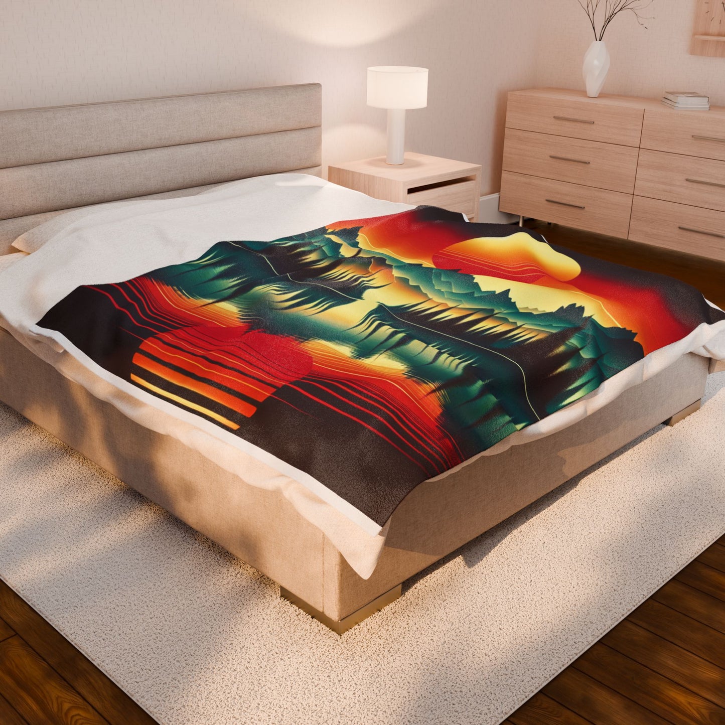 Alpine Glow Reflection- Plush Blanket