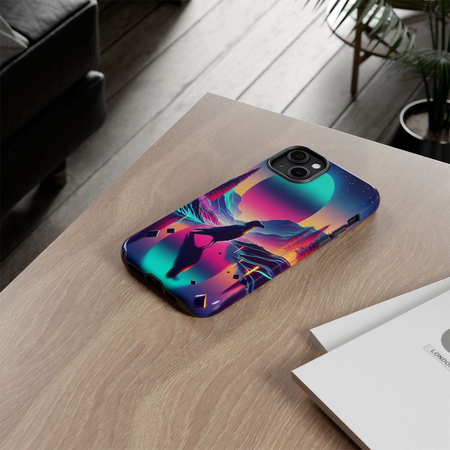 Celestial Horizon with Raven - Phone Case