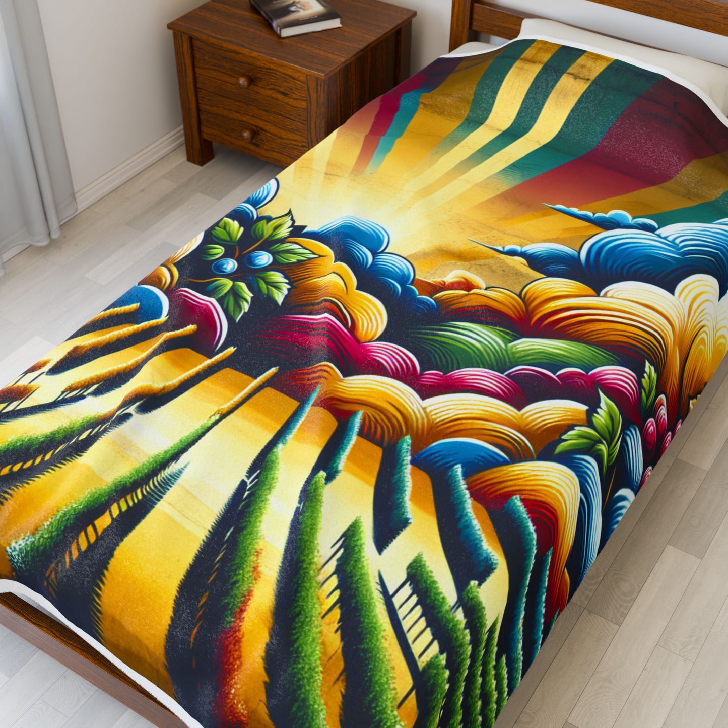 Radiant Fields Imagined - Plush Blanket