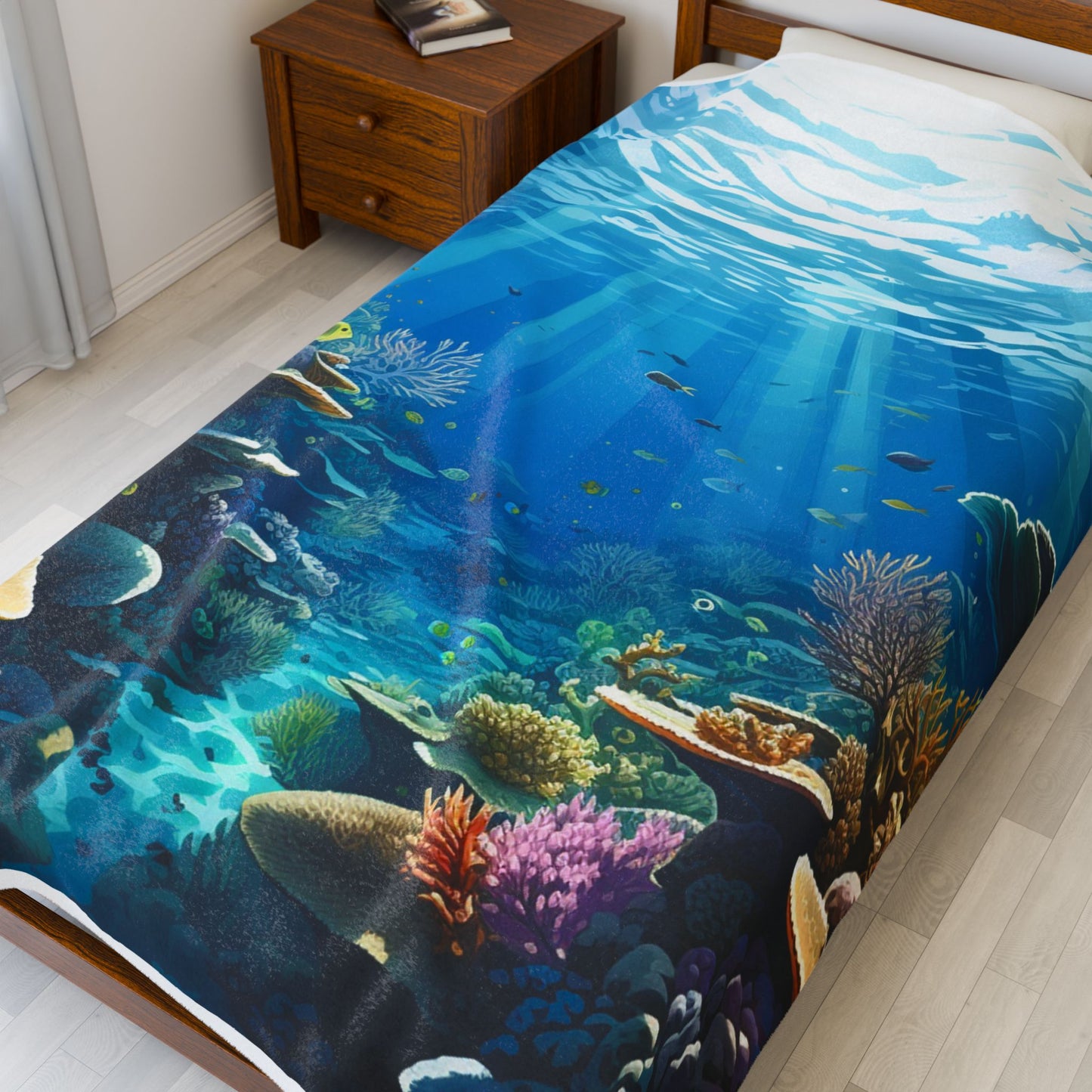 Underwater Haven of Tranquility- Plush Blanket