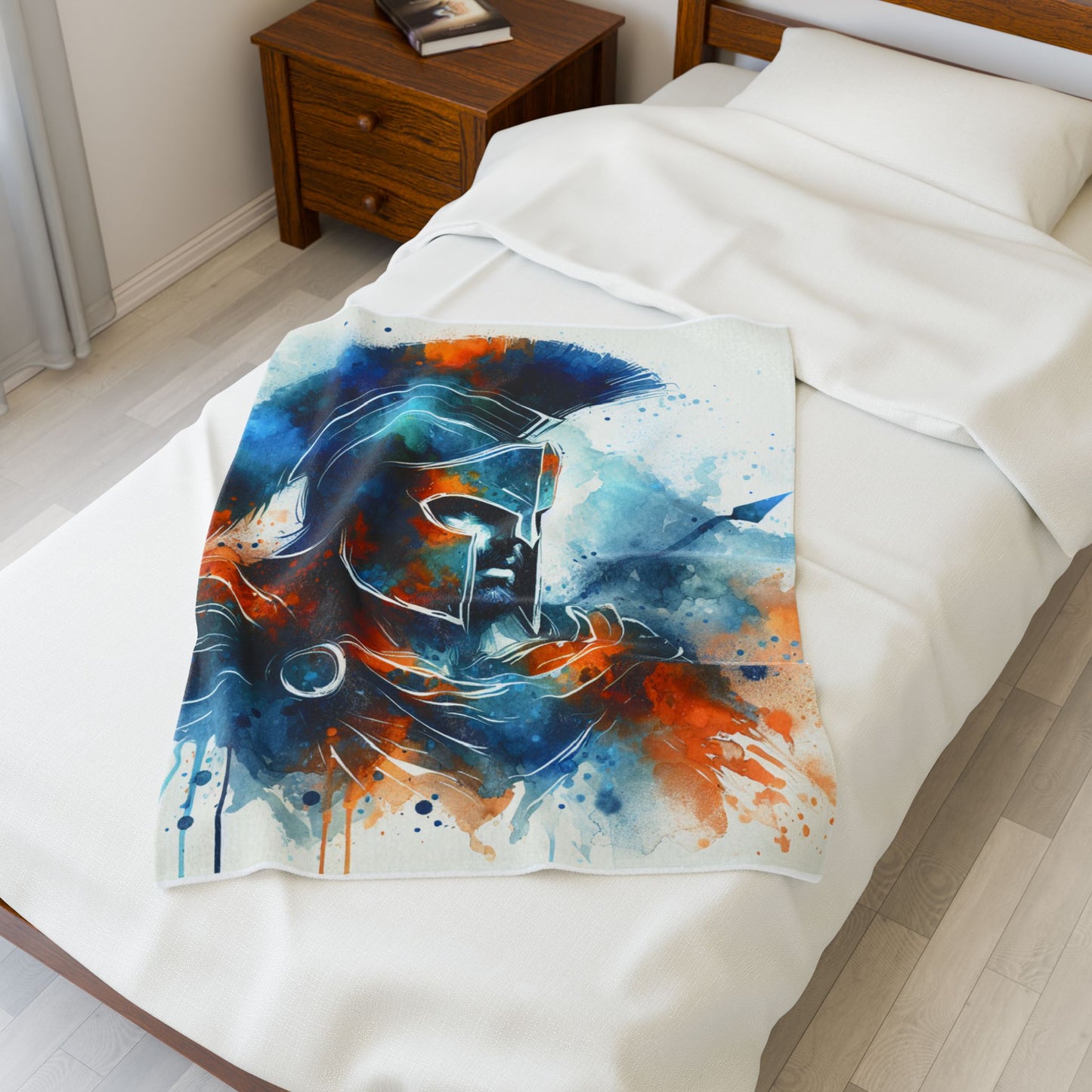 Warrior's Resolve in Brushstrokes - Plush Blanket