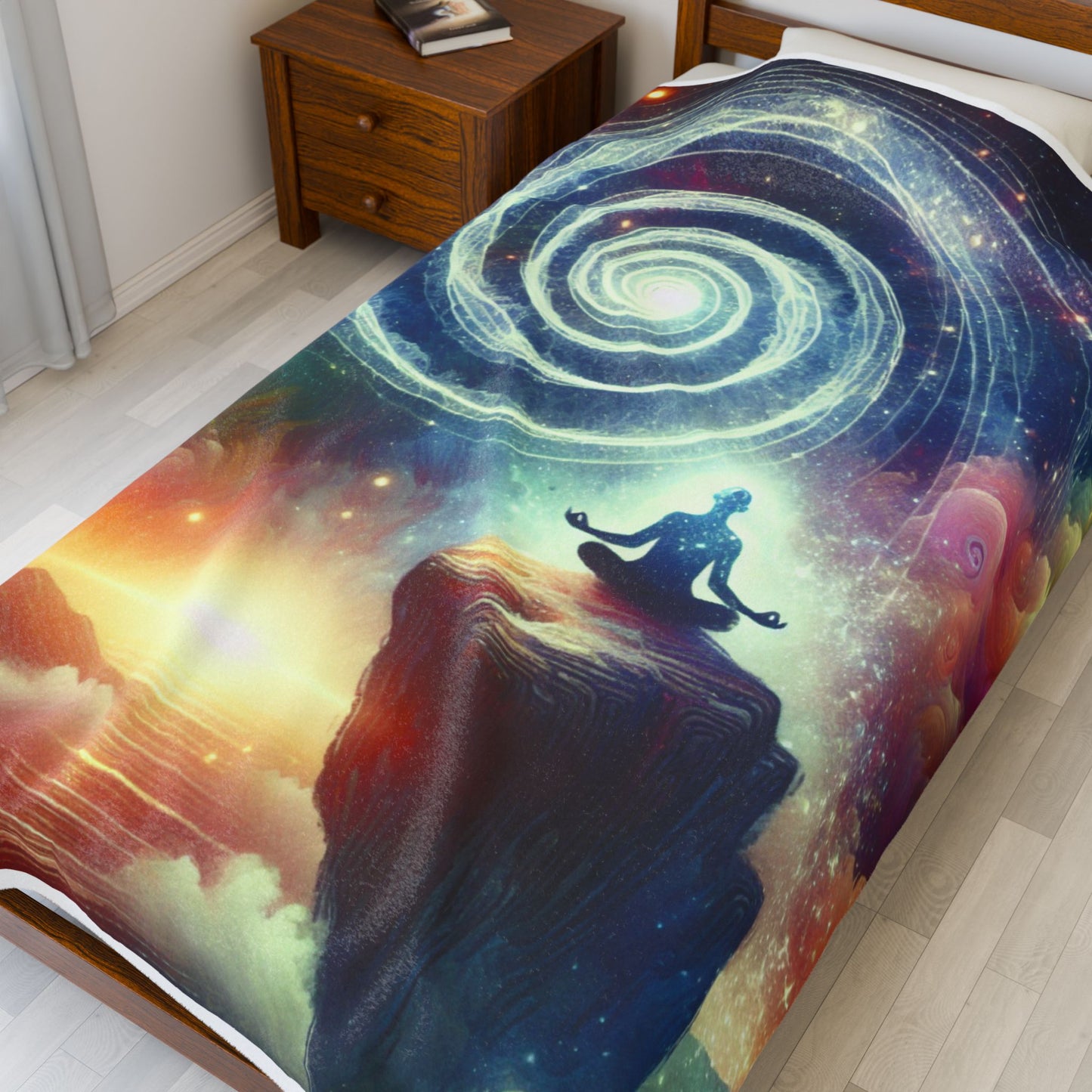 Meditative Spiral Realm - Plush Blanket