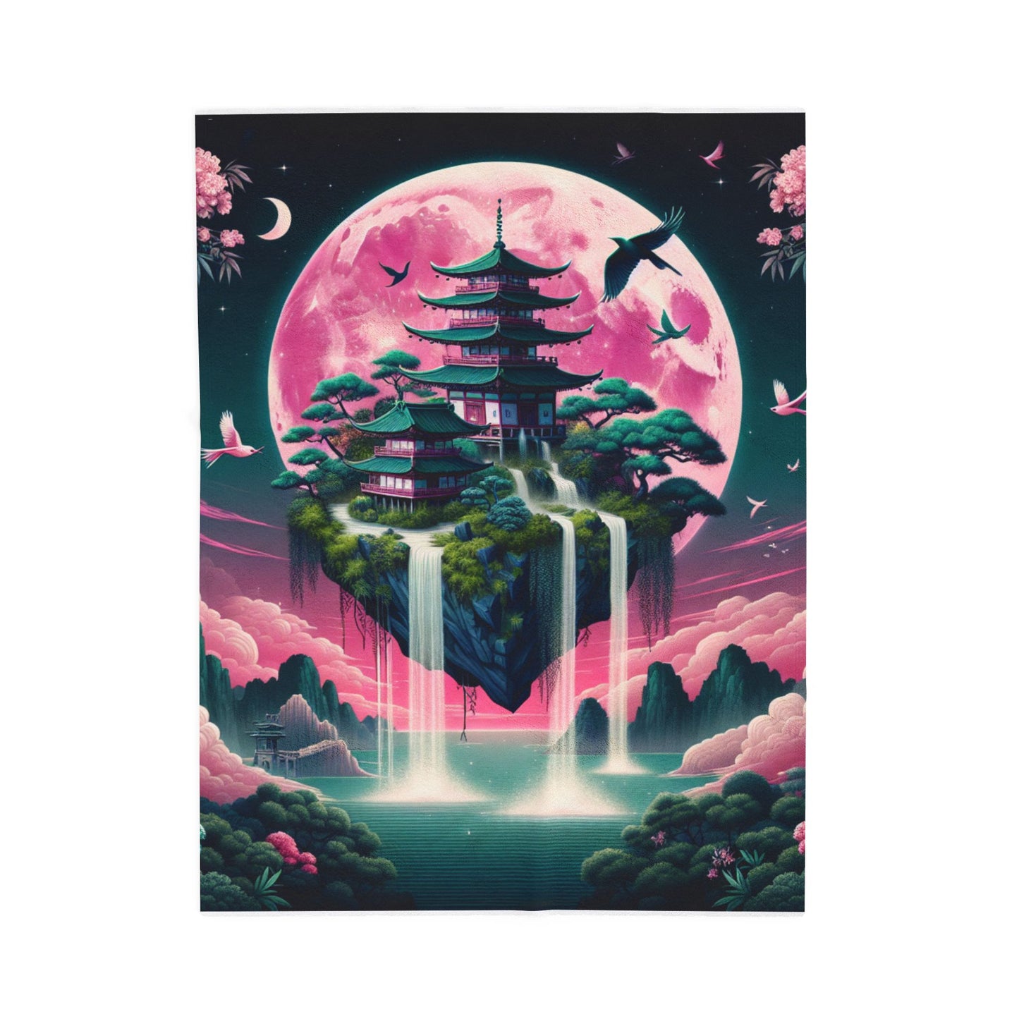 Floating Sanctuary in the Sky - Plush Blanket