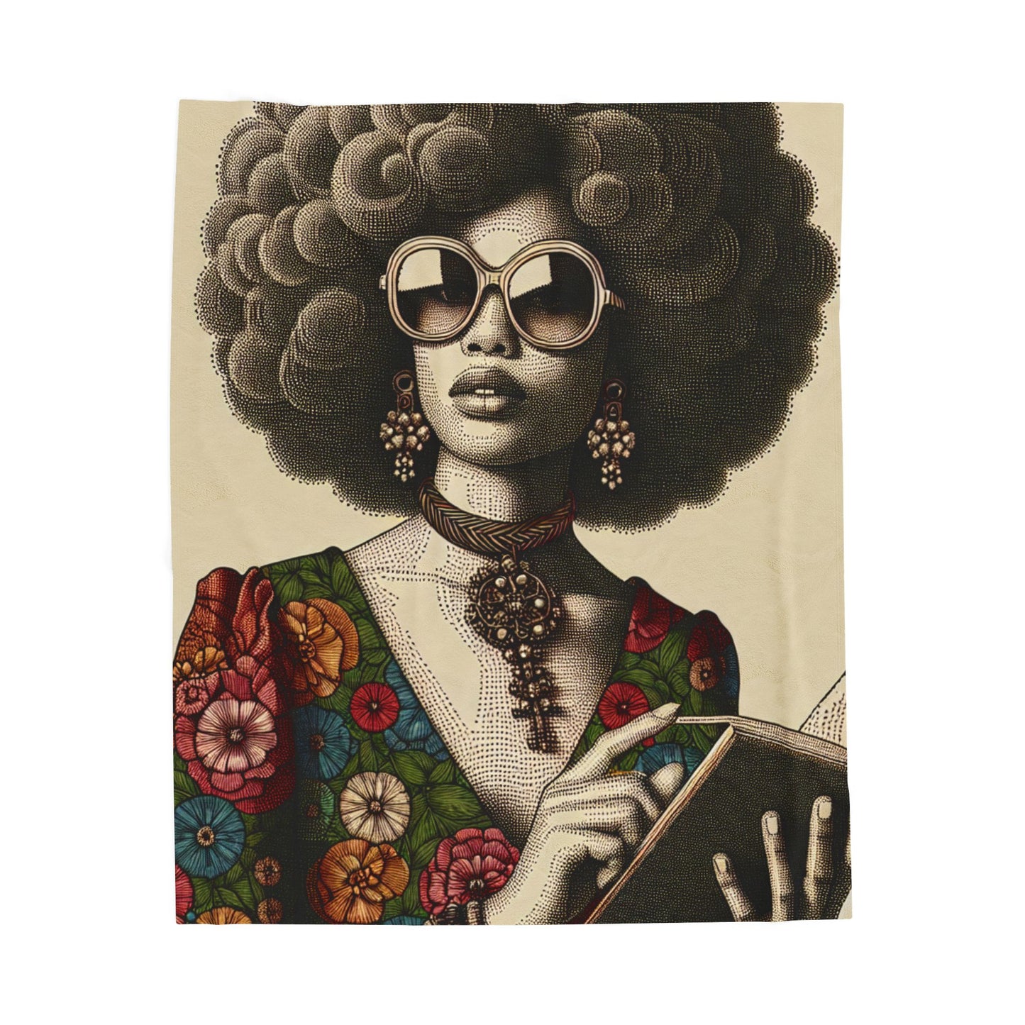 Retro Melanin Essence - Plush Blanket