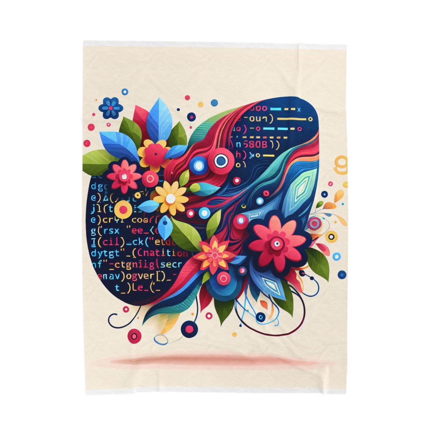 Digital Flora Fusion - Plush Blanket