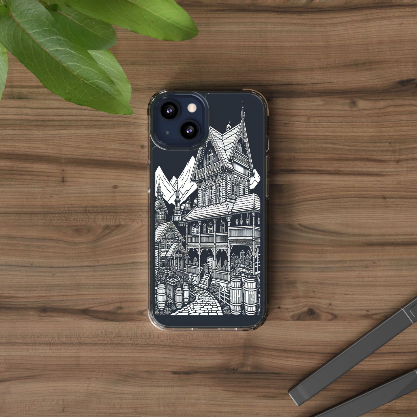 Transparent Rustic Alpine Retreat Iphone Case Compatible With Iphone 16 15 14 - Clear Phone Cover