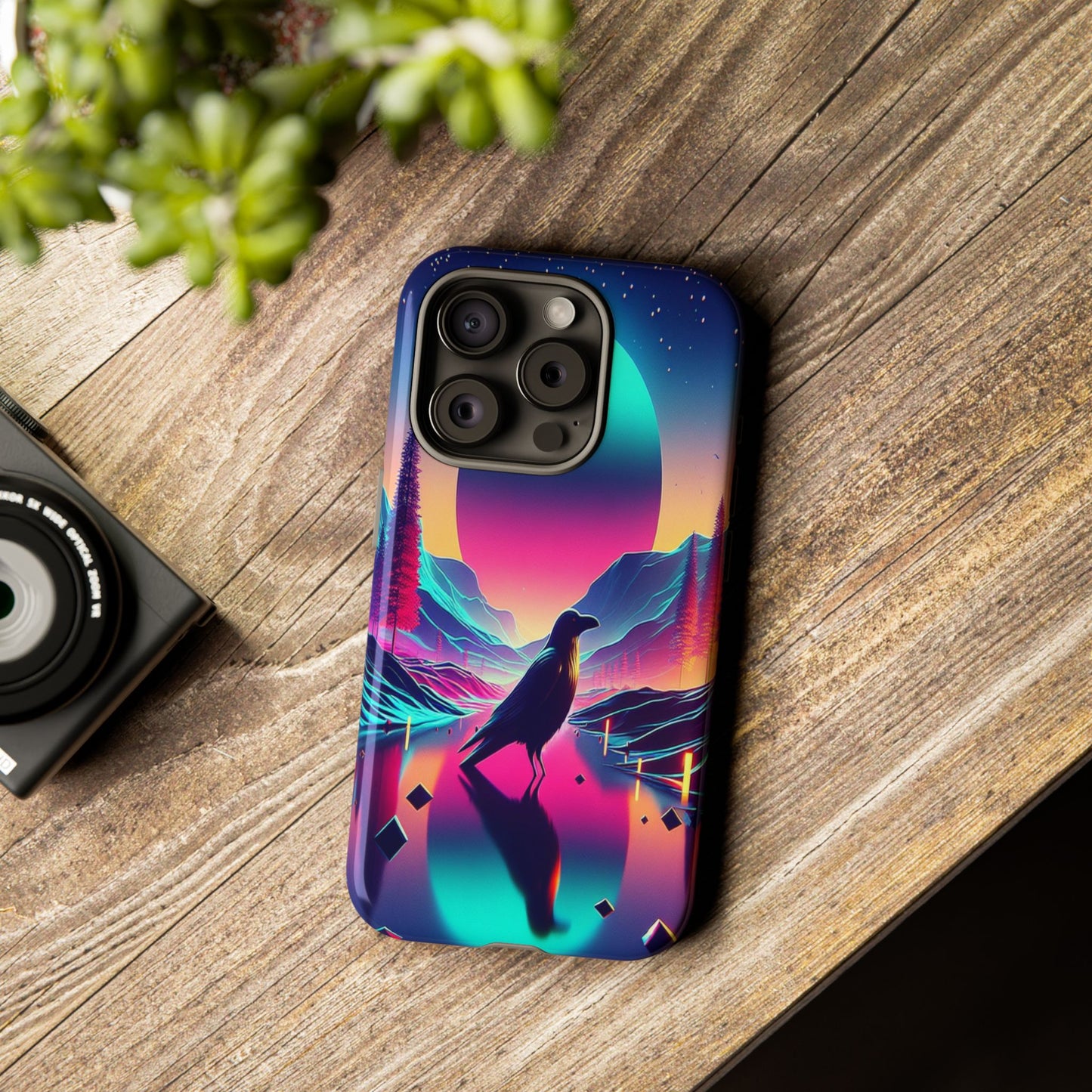 Celestial Horizon with Raven - Phone Case