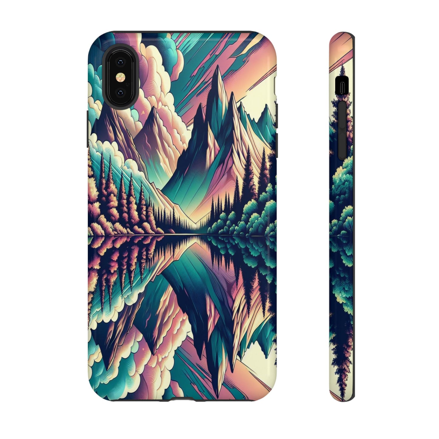 Tranquil Peaks and Reflected Skies - Phone Case