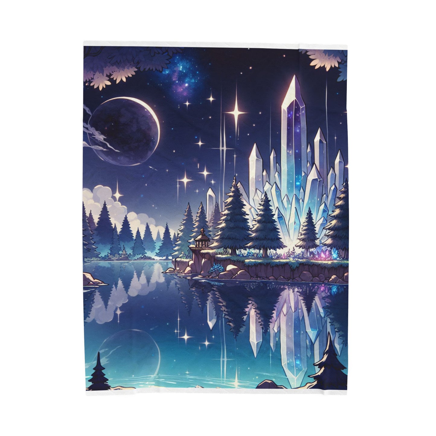 Enchanted Crystal Oasis - Plush Blanket