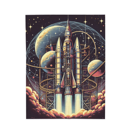 Rocket Voyage to the Stars - Plush Blanket