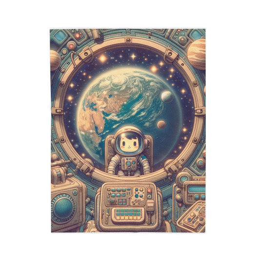 Explorer's Cosmic View - Plush Blanket