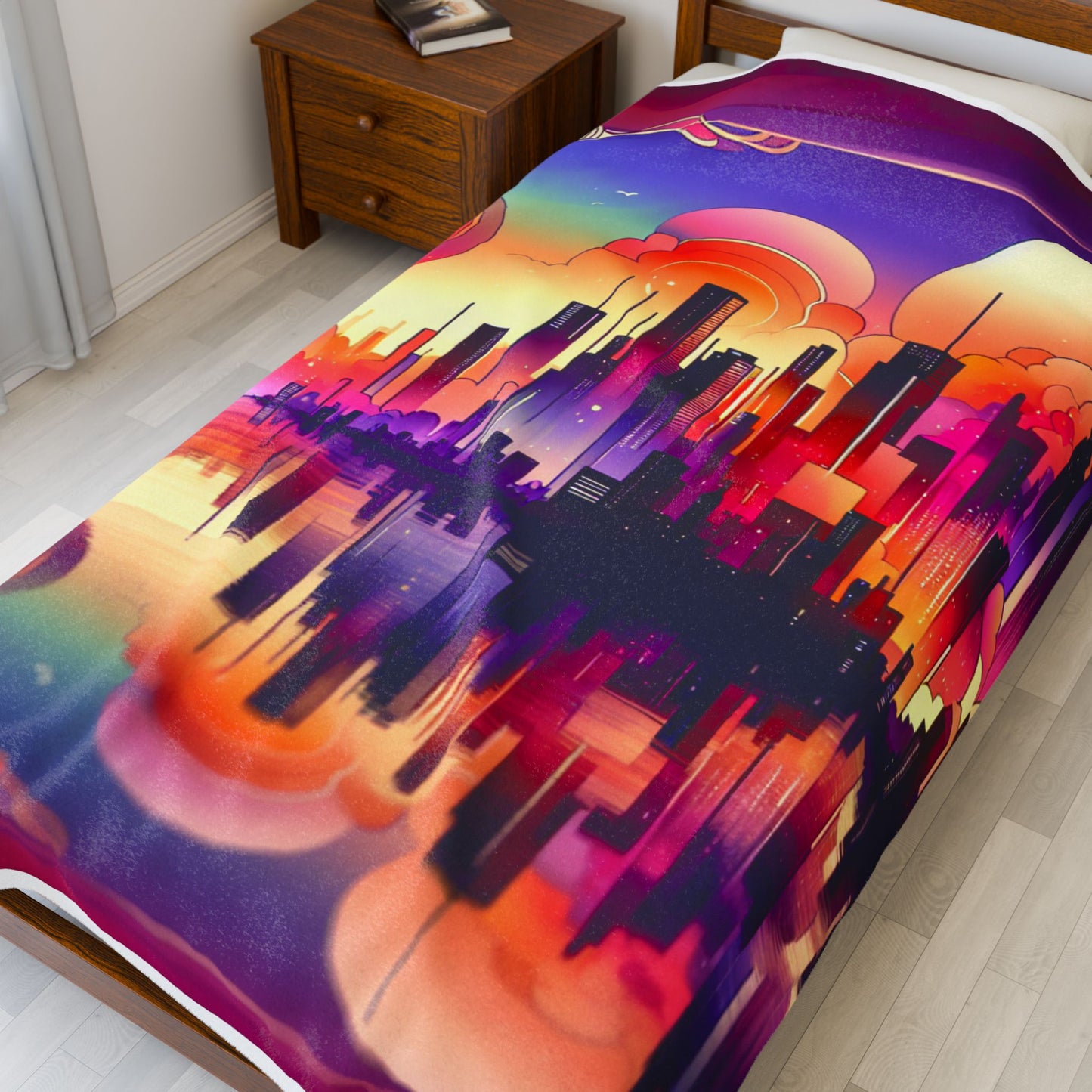 Skyline Reverie in Hues - Plush Blanket
