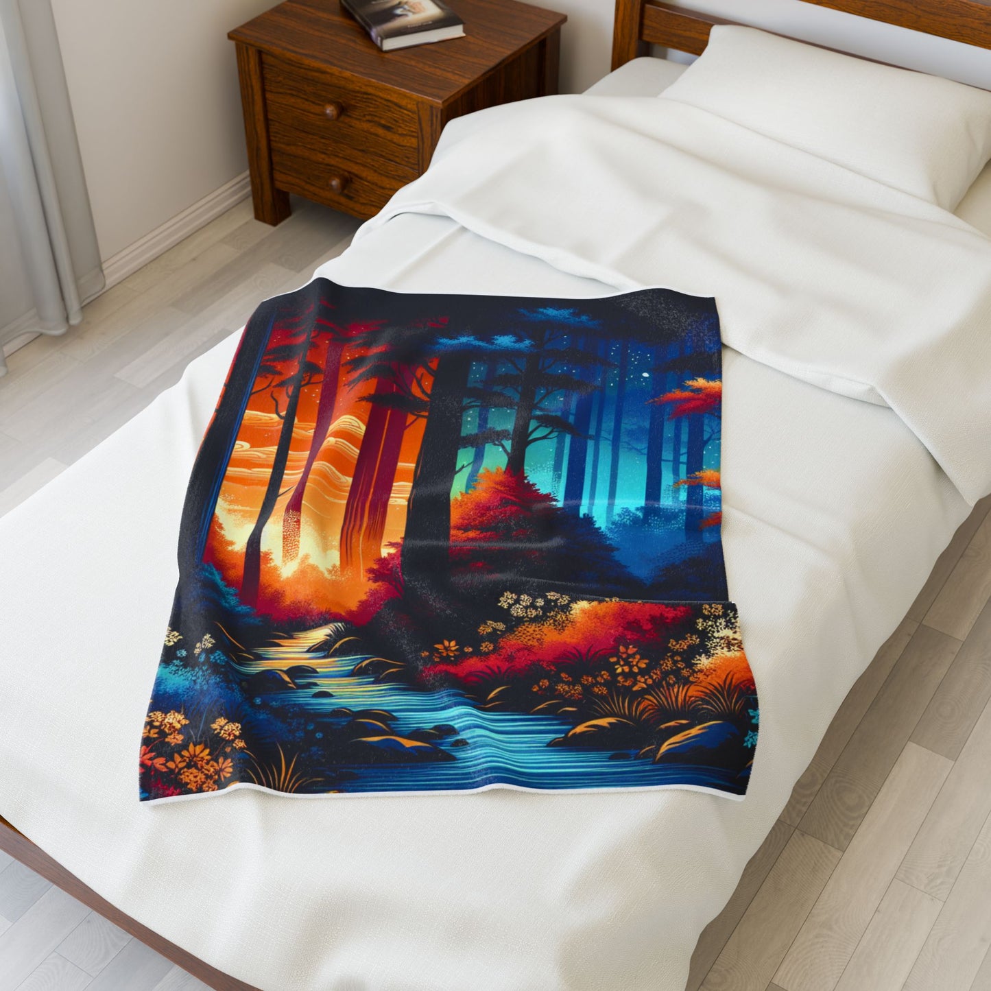 Enchanting Woodlands in Paint - Plush Blanket