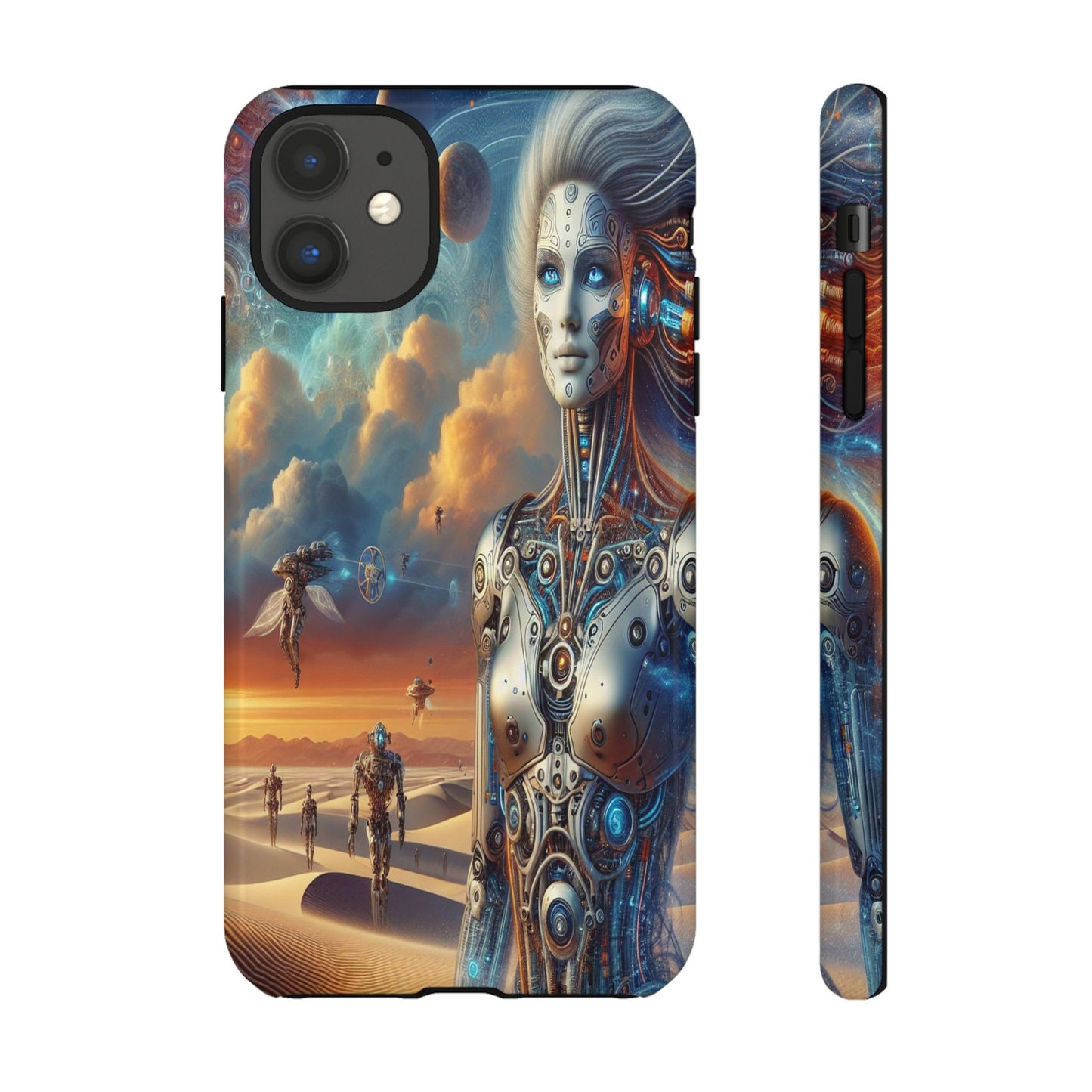 Protective Futuristic Wanderers in the Dunes Iphone Case Compatible With Iphone 16 15 14 - Phone Cover