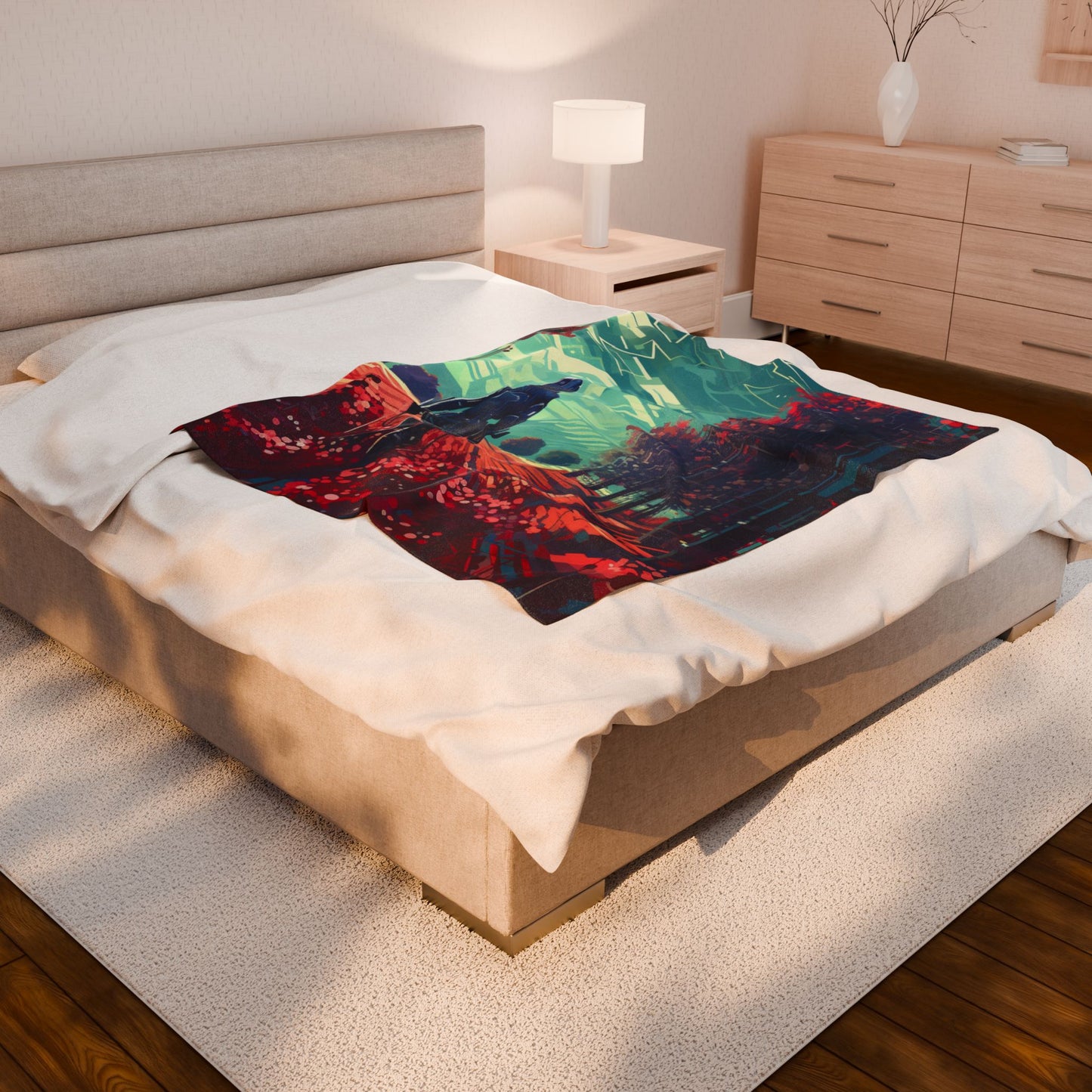 Exploring the Technicolor Wilderness- Plush Blanket