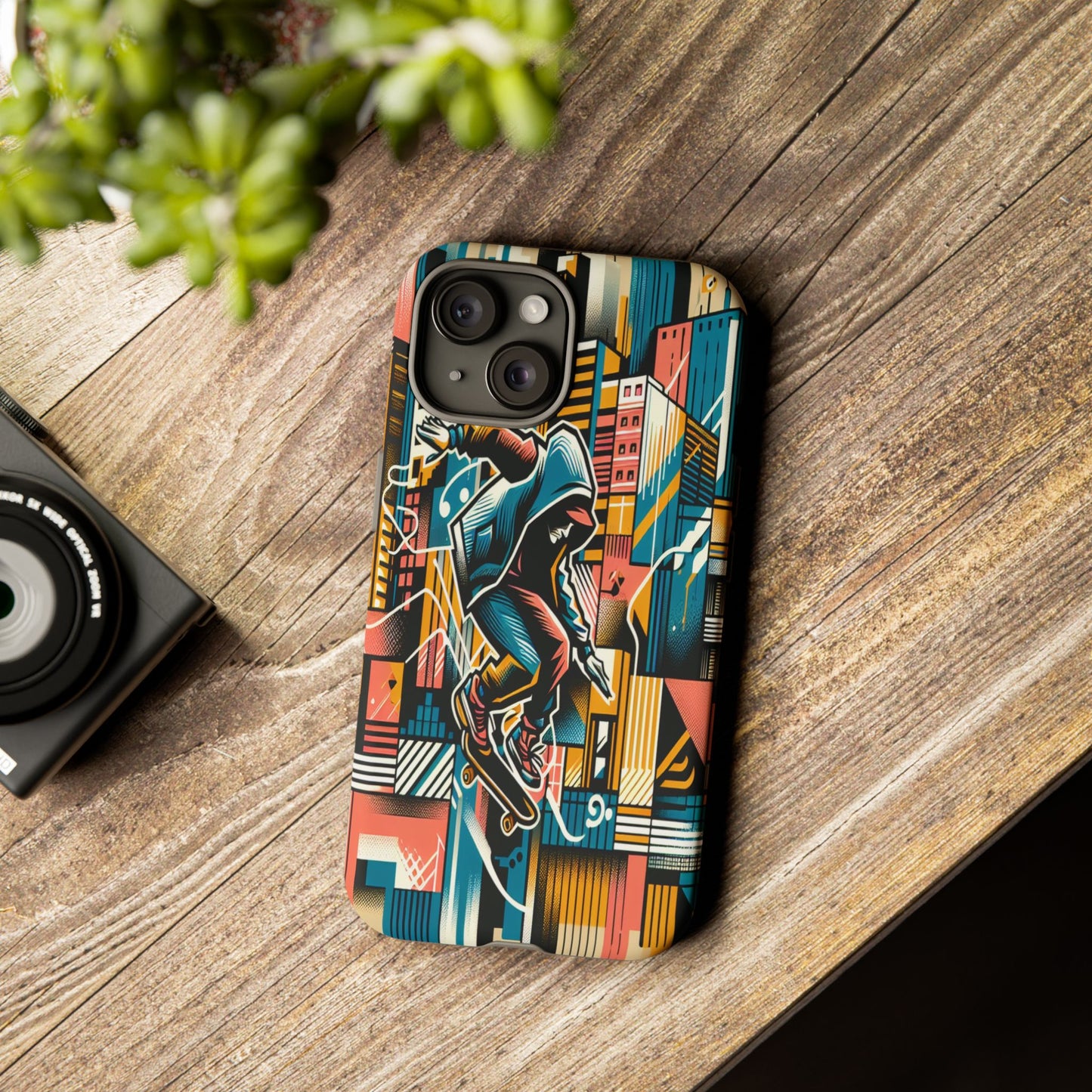 Skater in the Cityscape - Phone Case