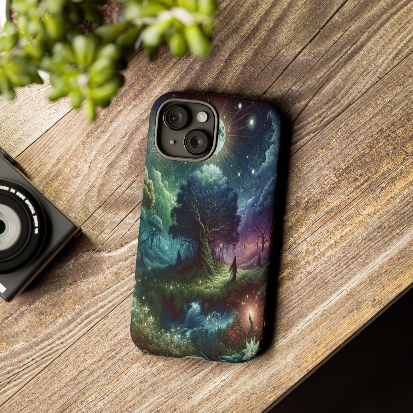 Luminous Forest Nightscape - Phone Case