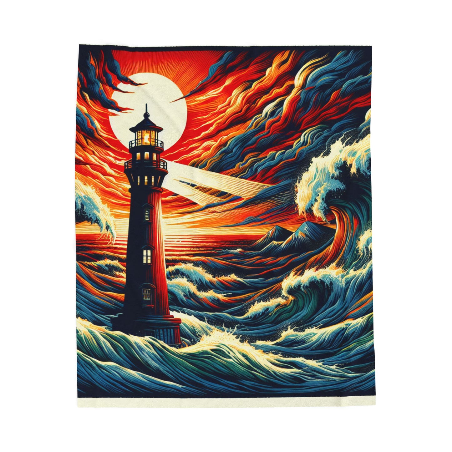 Beacon among the Waves - Plush Blanket