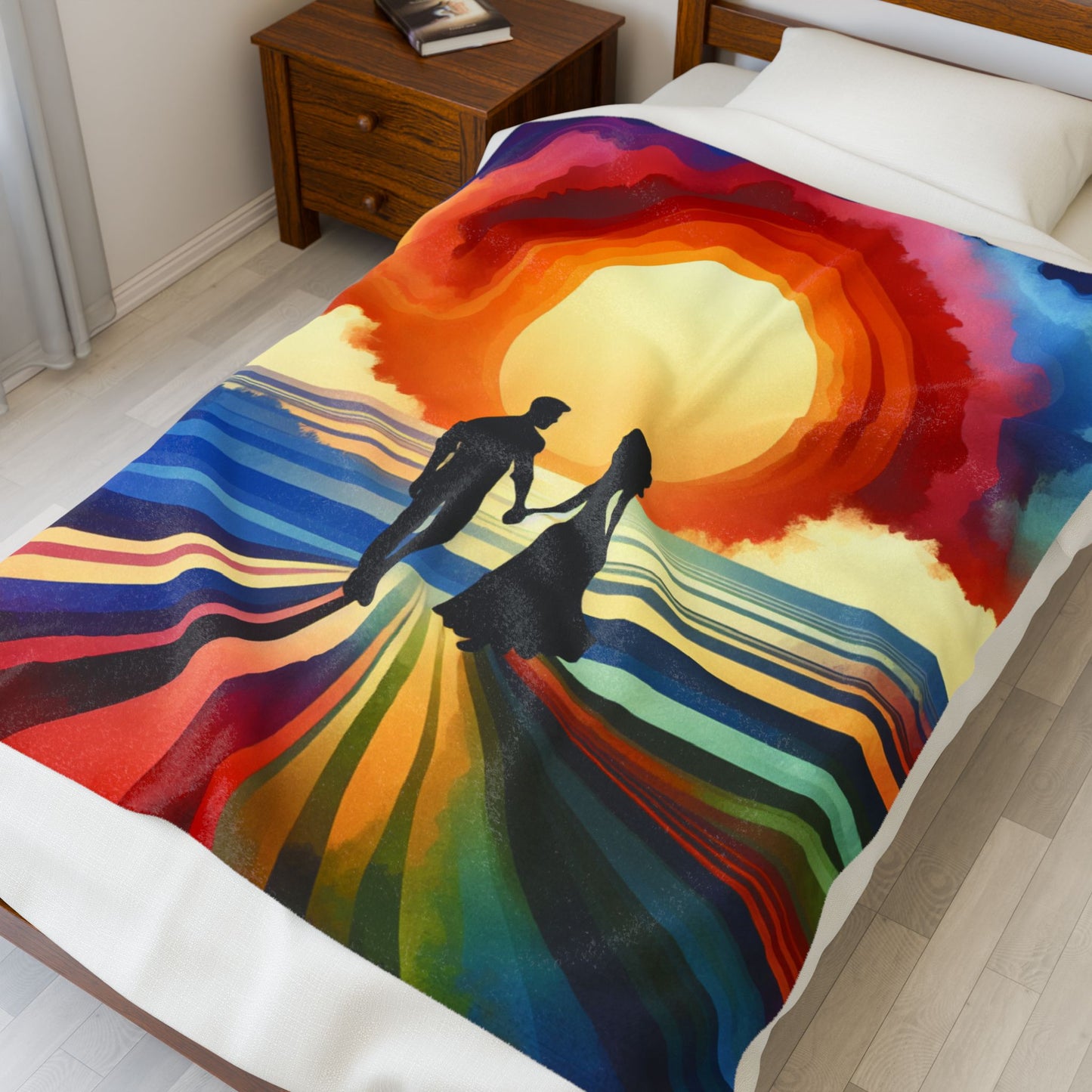 Silhouettes in the Glow - Plush Blanket