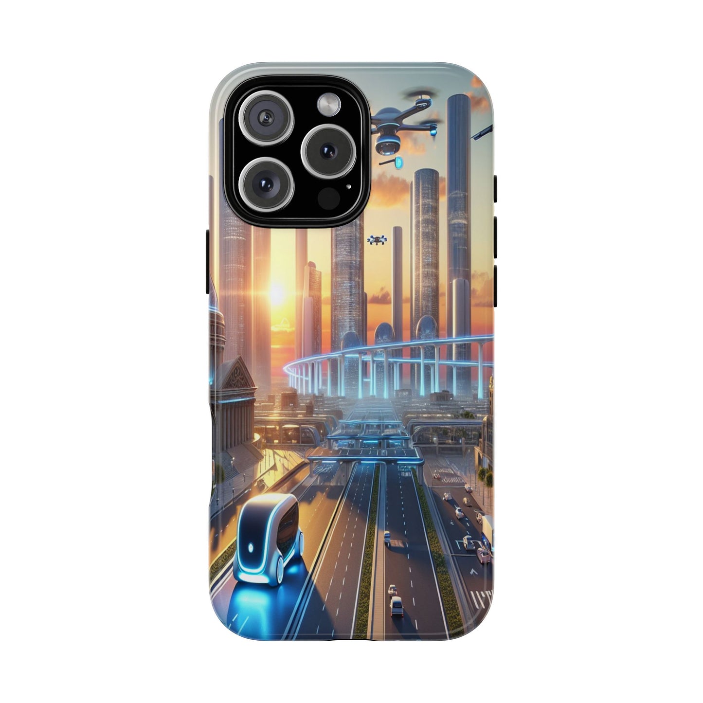 Futuristic Cityscape Unveiled - Phone Case