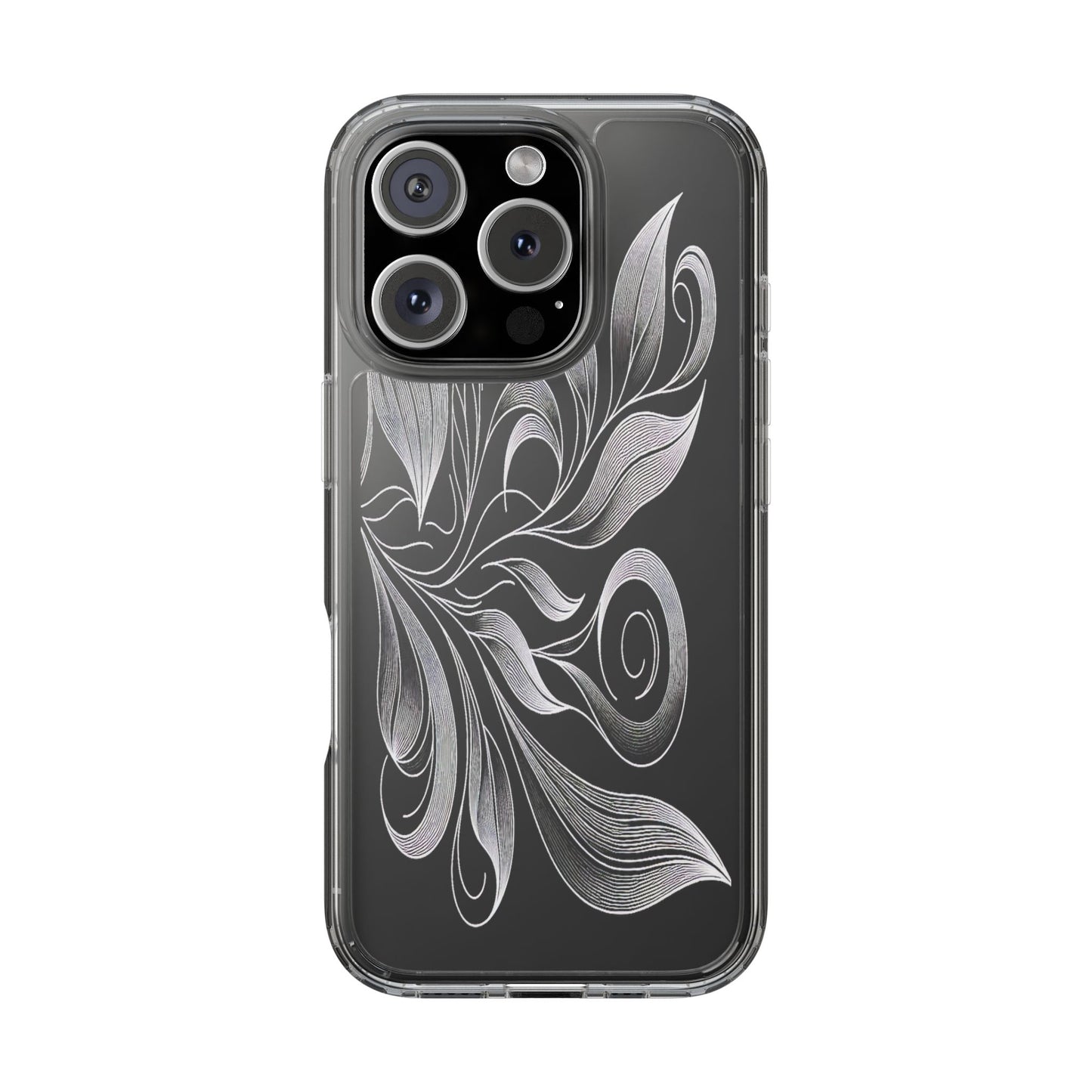 Transparent Nature's Embrace in Linework Iphone Case Compatible With Iphone 16 15 14 - Clear Phone Cover