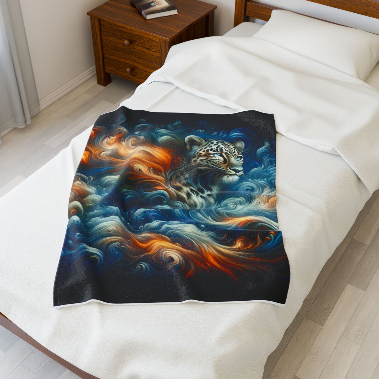 Feline in a Whirlwind of Shades - Plush Blanket