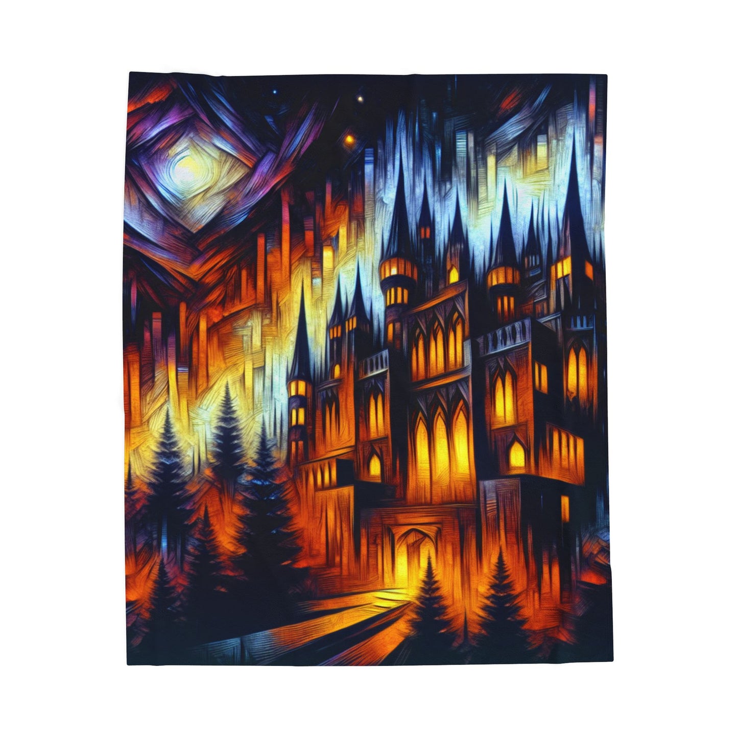 Luminescent Citadel in the Woods - Plush Blanket