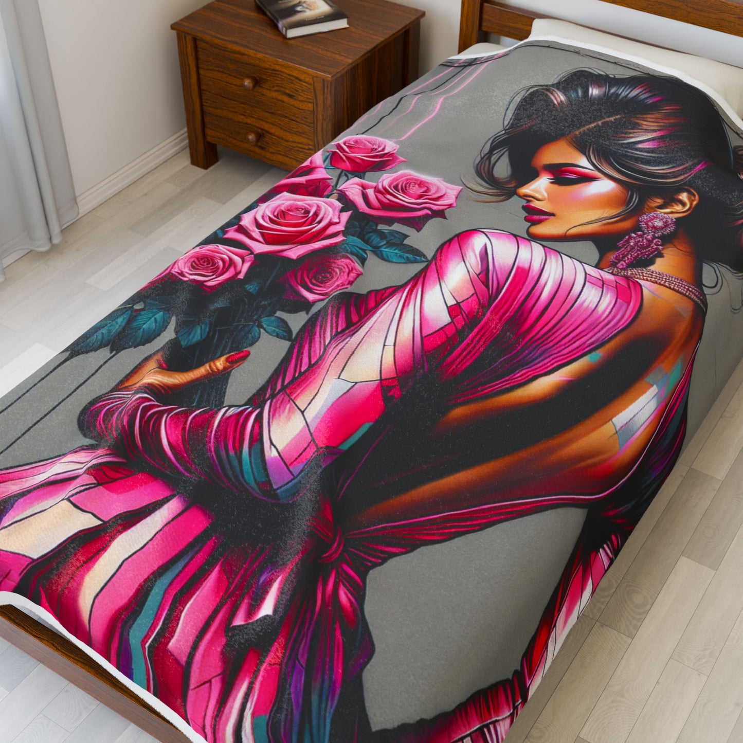 Pink Elegance Unveiled - Plush Blanket