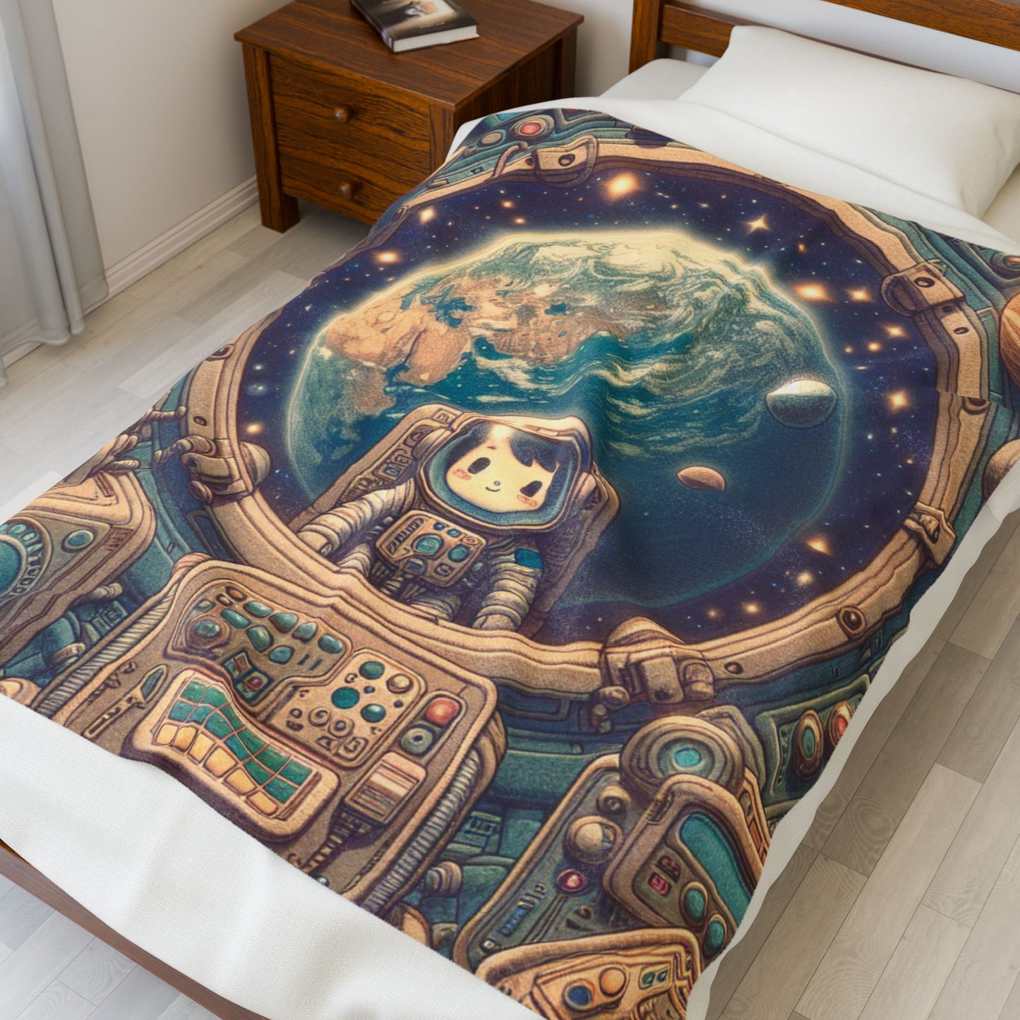 Explorer's Cosmic View - Plush Blanket