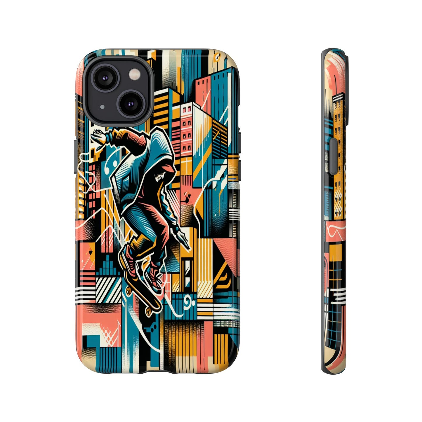 Skater in the Cityscape - Phone Case