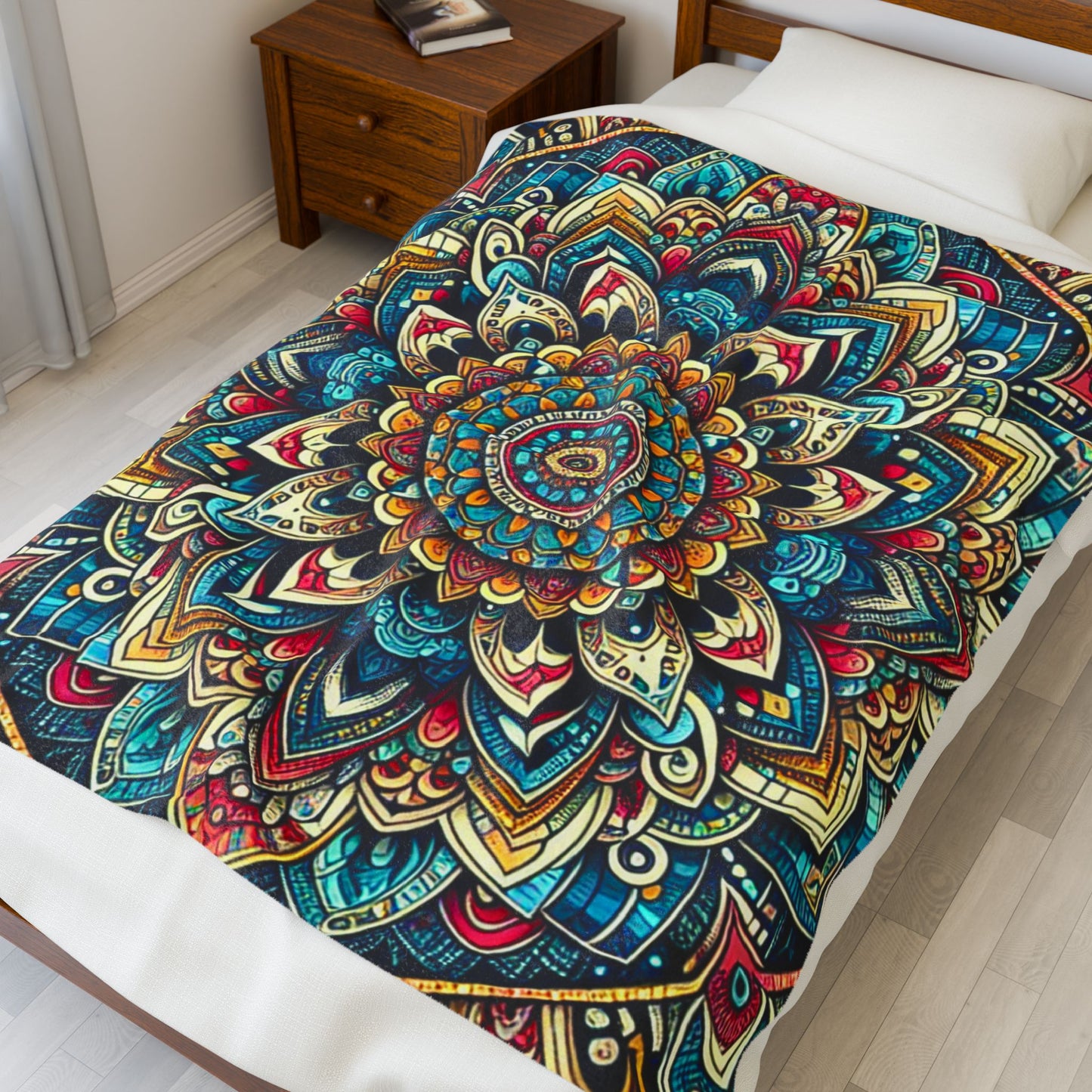 Mandala Kaleidoscope Design - Plush Blanket
